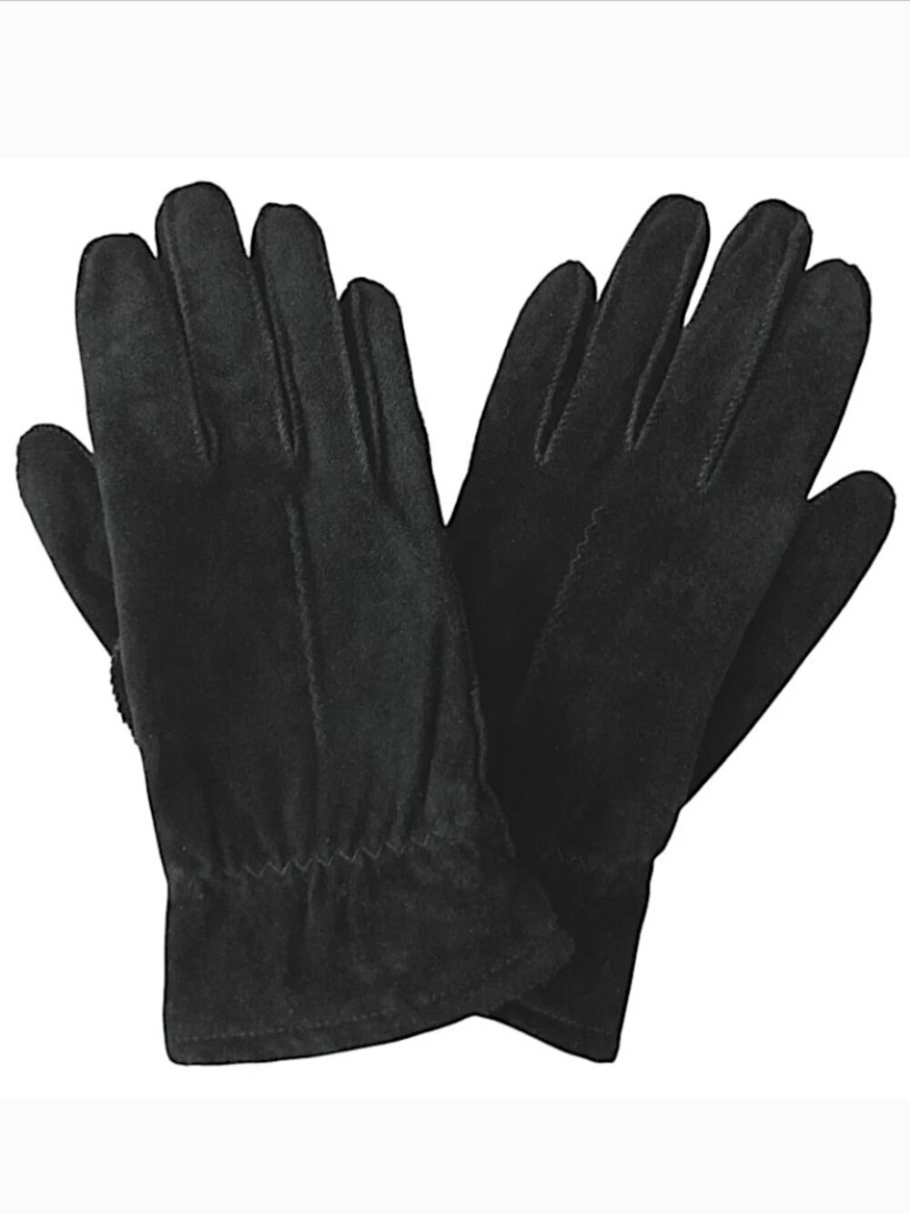 Genuine Pig Suede Gloves Black Outdoors Driving Wind Resistant